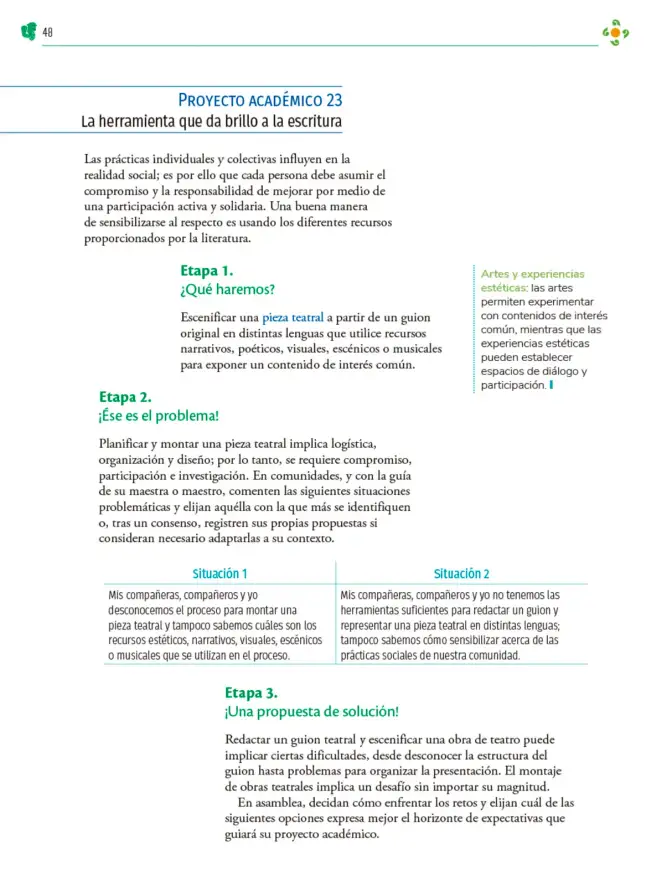 Página 49 de Colección Nanahuatzin. Nuestro libro de Proyectos. Tomo II. Libro de Educación Telesecundaria Grado 3° Ciclo Escolar 2025 - 2026