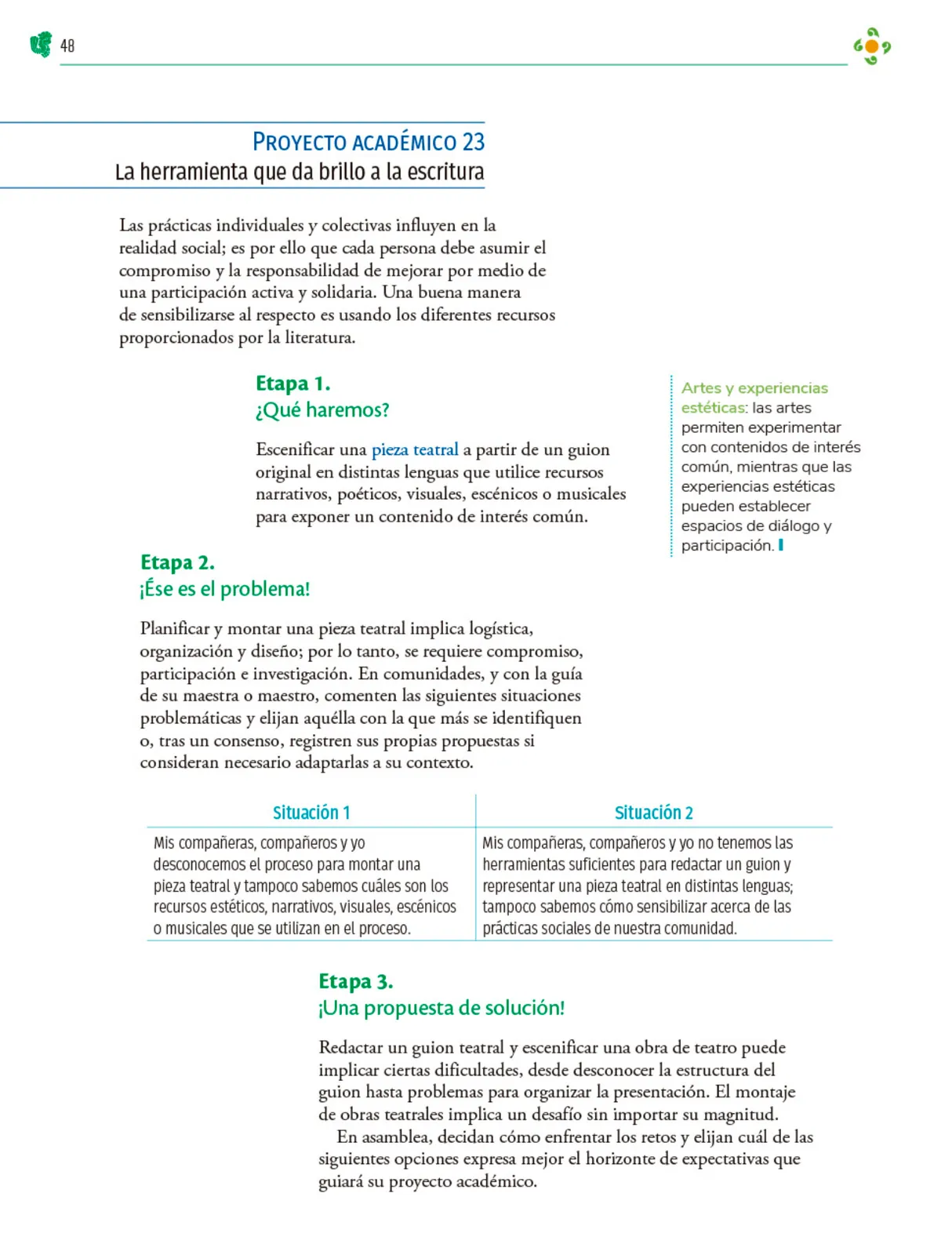 Miniatura página 49 de Colección Nanahuatzin. Nuestro libro de Proyectos.  Tomo II.  Libro de Educación Telesecundaria Grado 3°  Ciclo Escolar 2025 - 2026