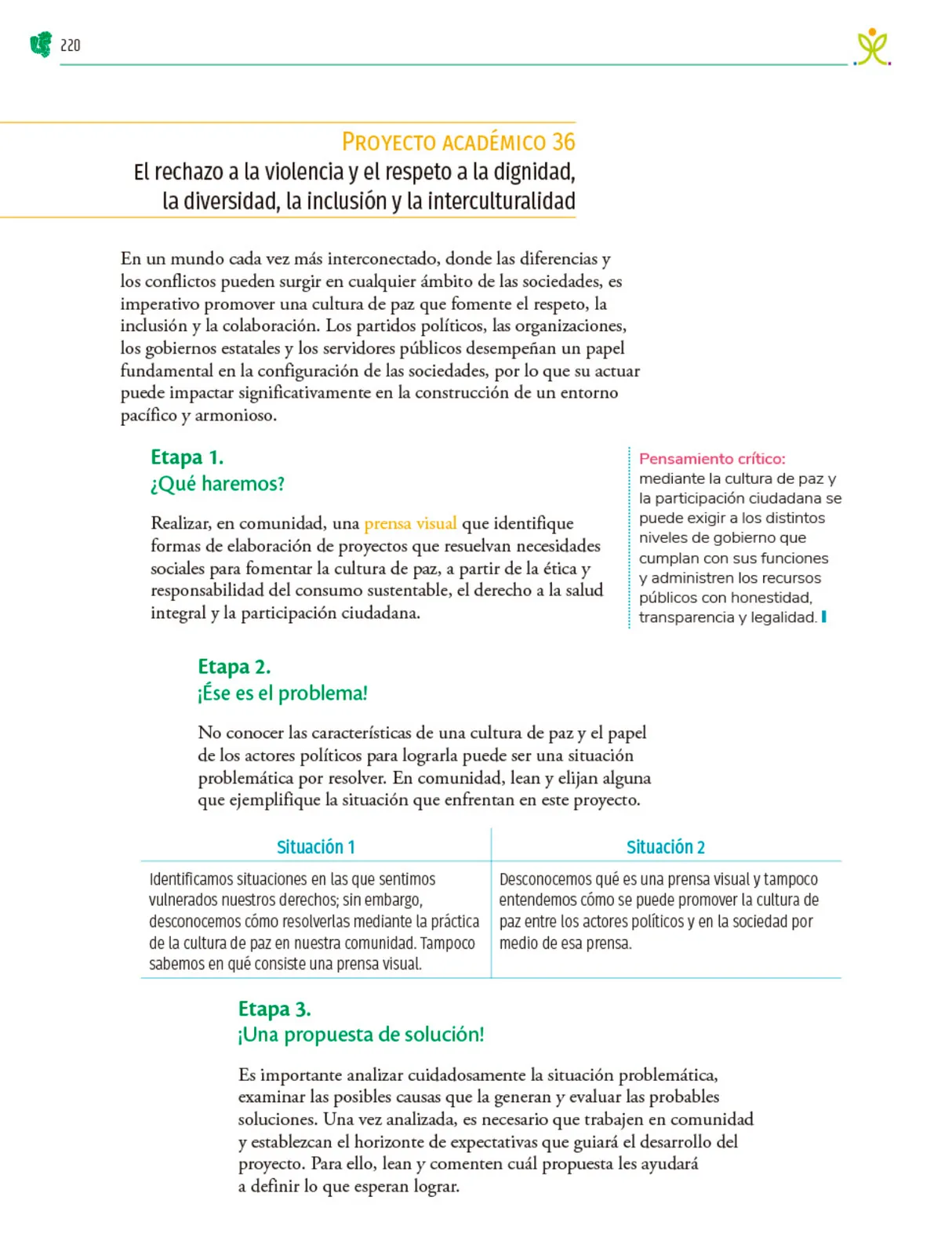 Página 221 de Colección Sk´asolil. Nuestro libro de Proyectos. Tomo III. Libro de Educación Telesecundaria Grado 2° Ciclo Escolar 2025 - 2026