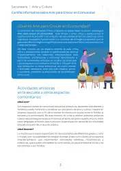 Página de Arte para crecer en comunidad : cartilla informativa sobre Arte para Crecer en Comunidad del nivel Secundaria · 2023