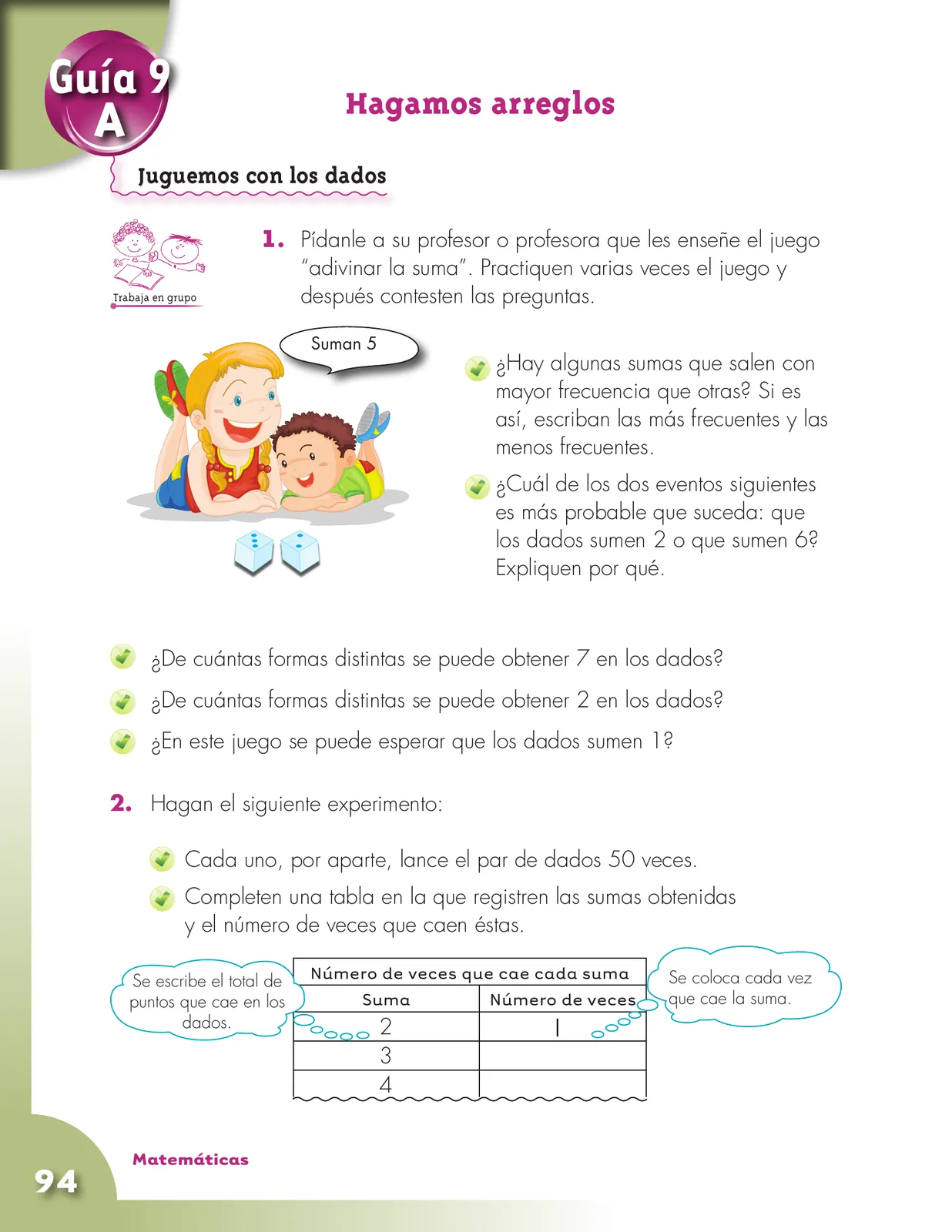 Página 94 de Matematica 3° · Cartilla 01