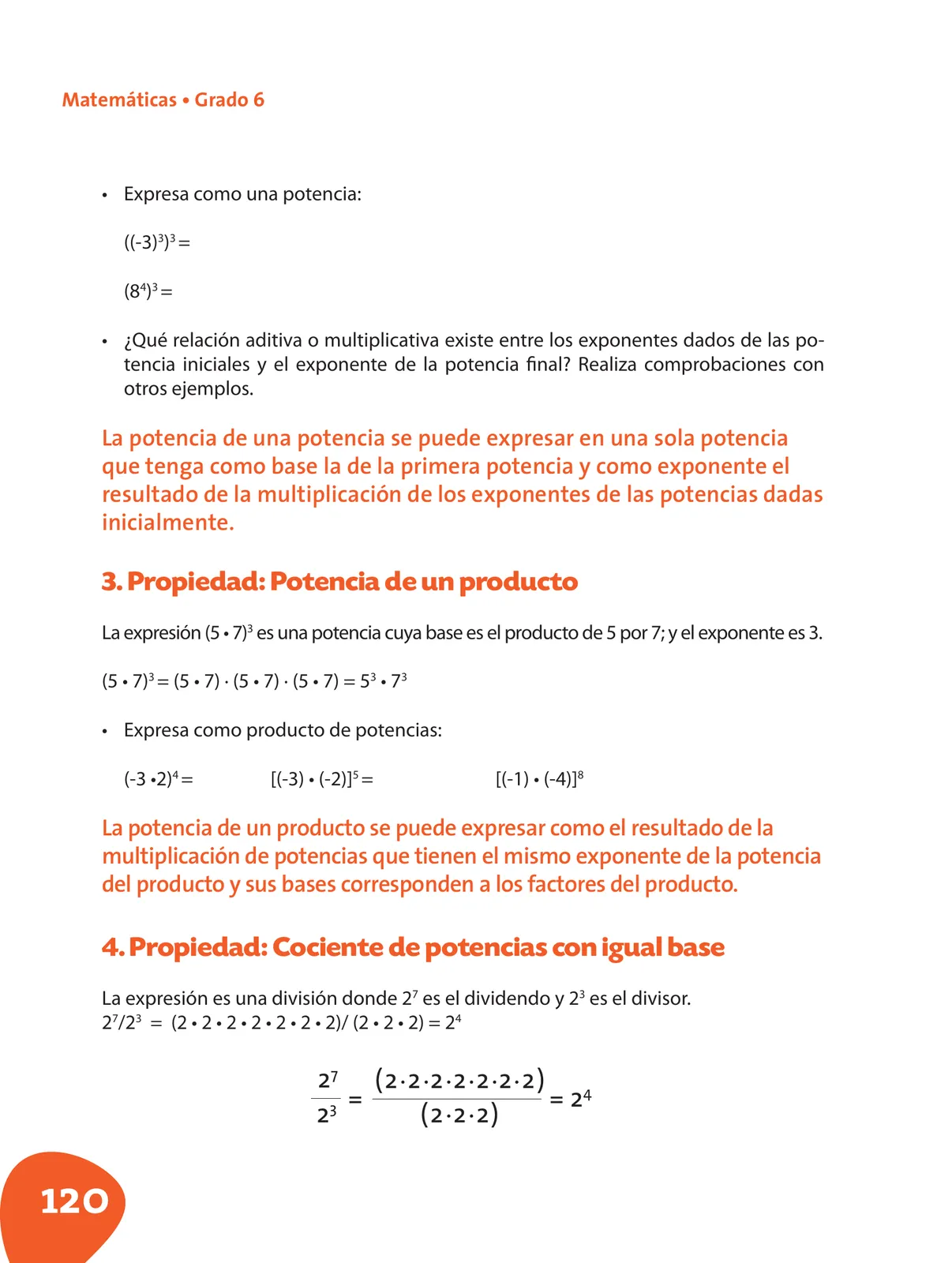 Miniatura página 121 de Matematica 6° · Postprimaria
