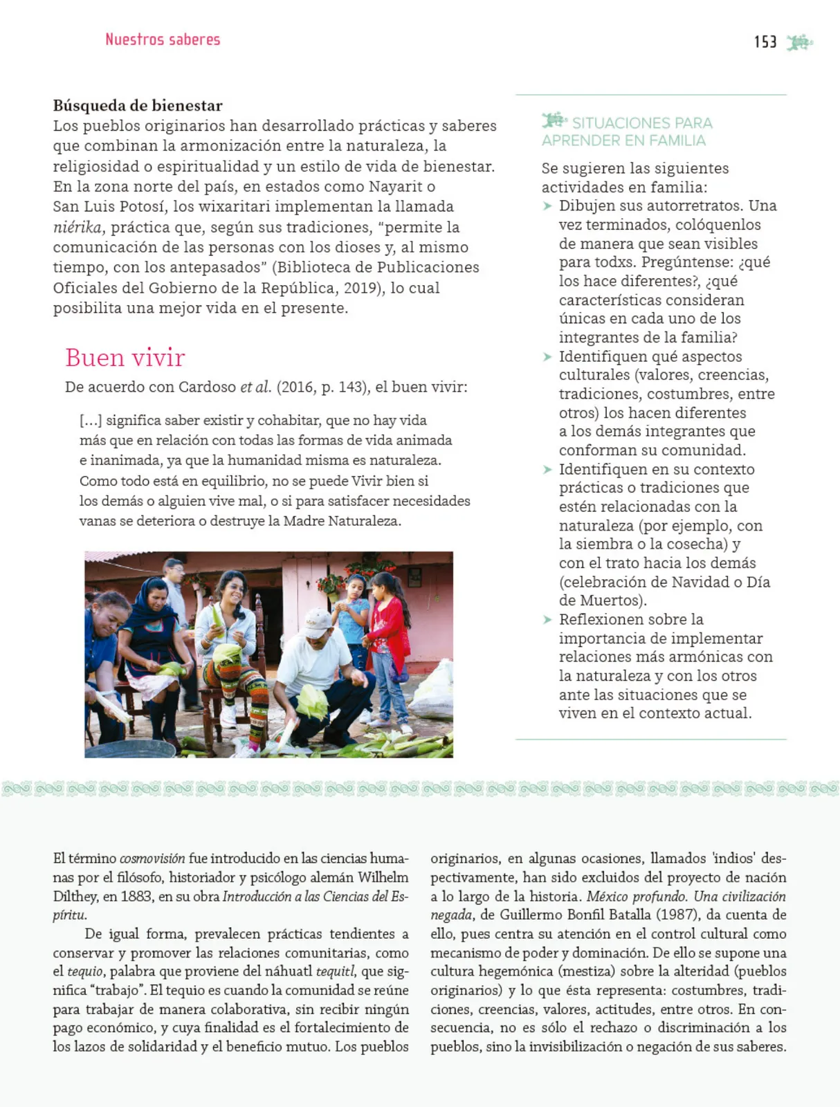 Página 154 de Nuestros saberes: Libro para alumnos, maestros y familia.   Libro de Educación Primaria Grado 5°  Ciclo Escolar 2025 - 2026