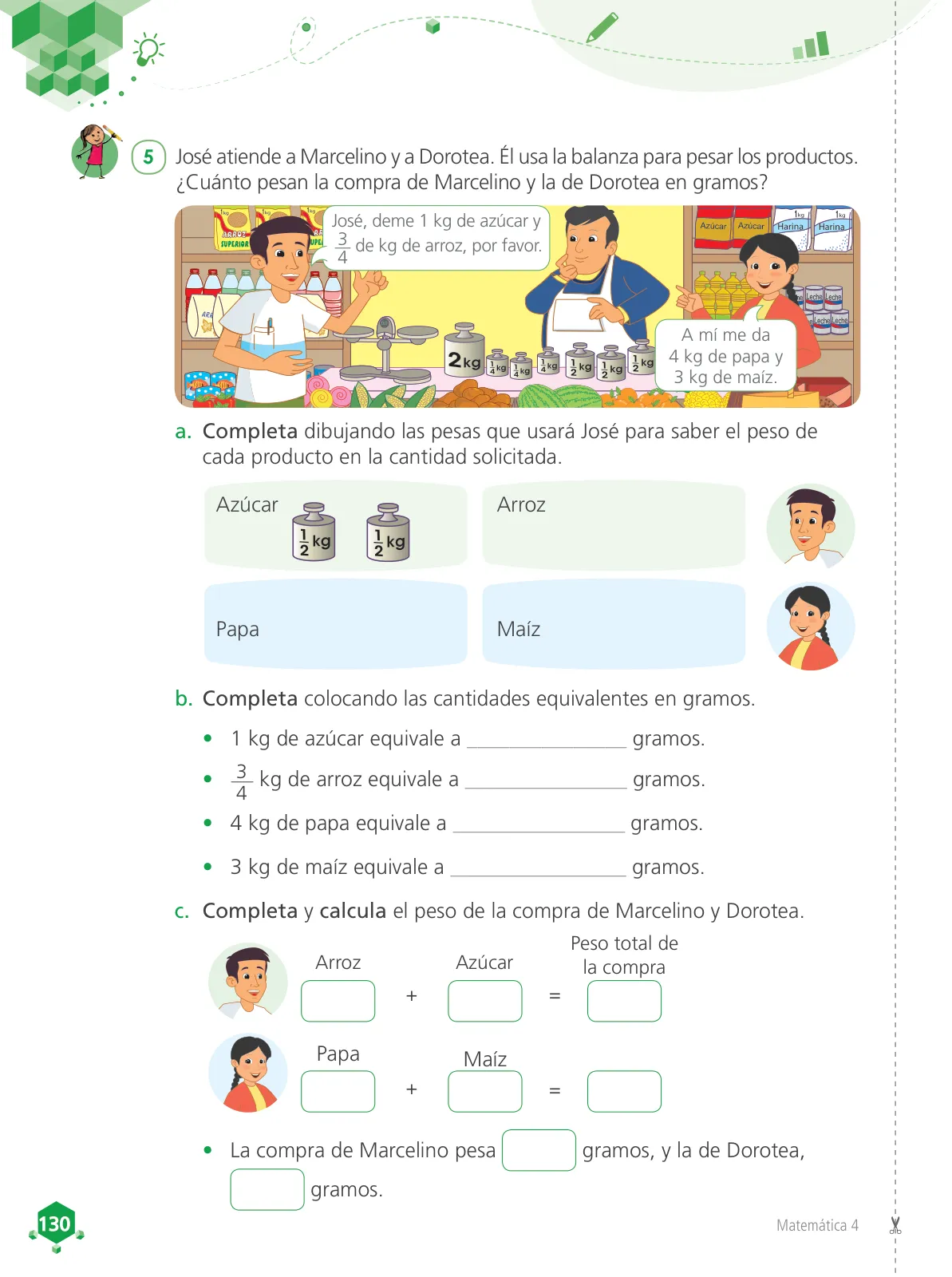 Miniatura página 132 de Matemática 4 : cuaderno de trabajo para cuarto grado de Educación Primaria 2019 · 2019
