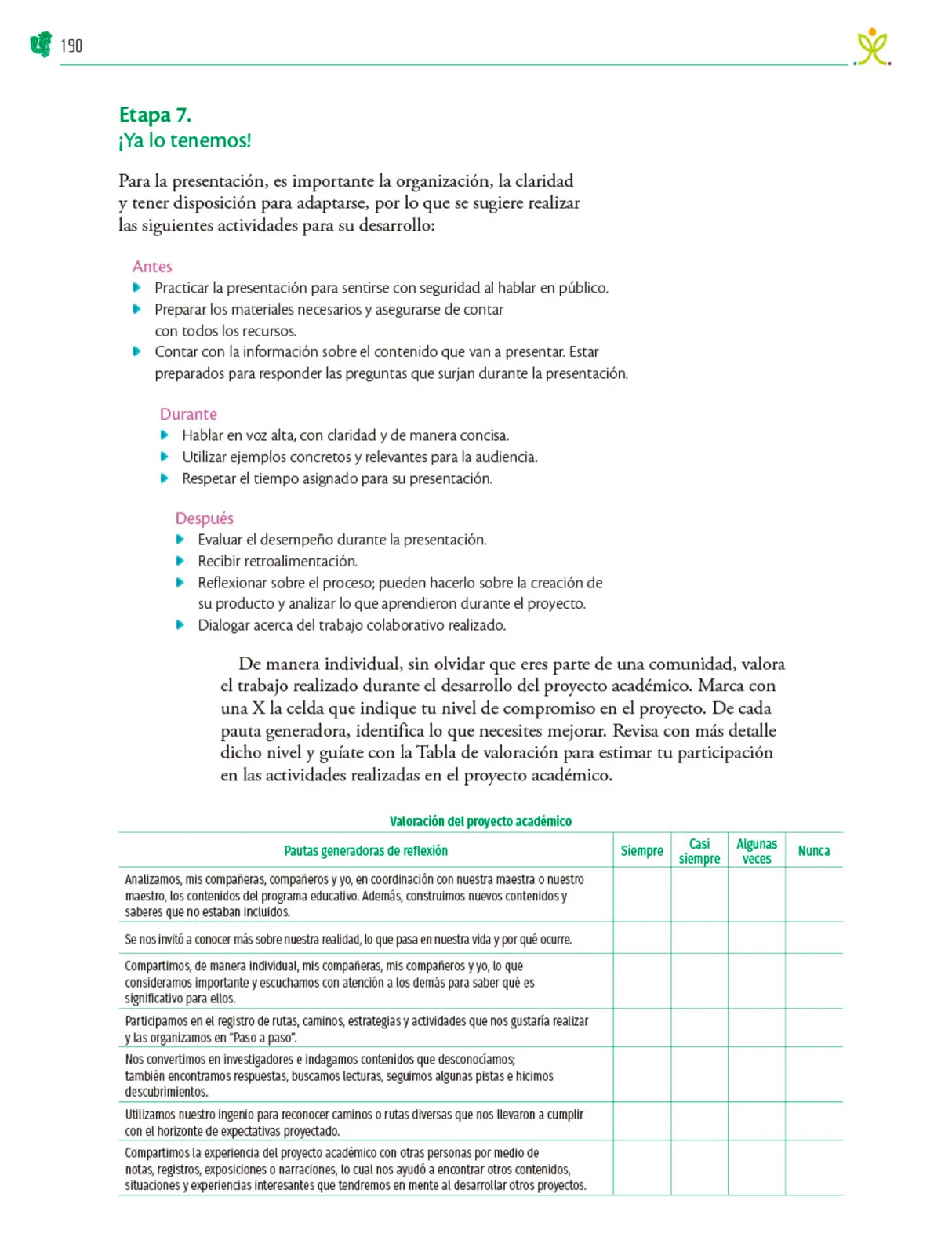 Miniatura página 191 de Colección Ximhai. Nuestro libro de Proyectos.  Tomo III.  Libro de Educación Telesecundaria Grado 1°  Ciclo Escolar 2025 - 2026