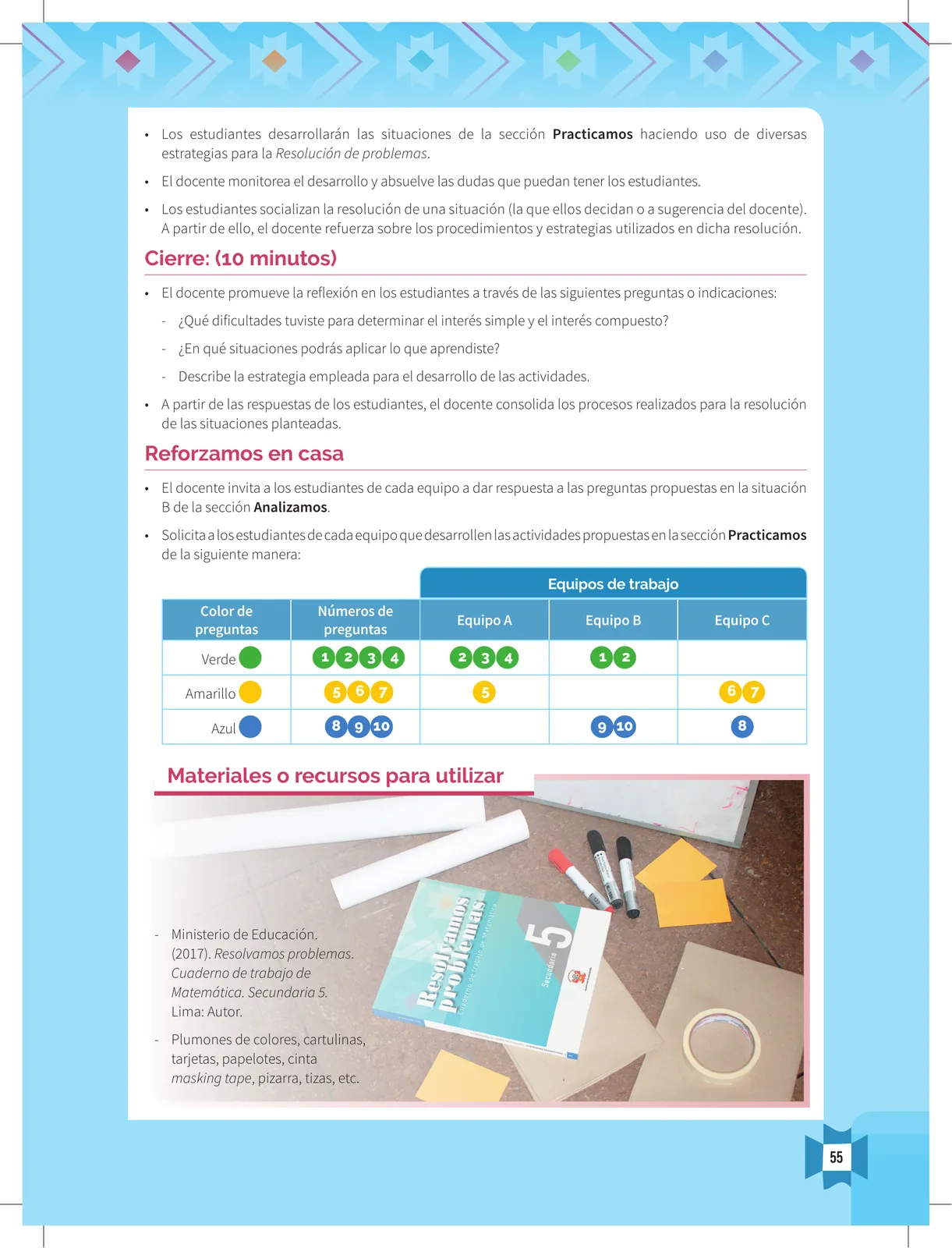 Miniatura página 57 de Resolvamos problemas 5 : manual para el docente 2018 · 2018