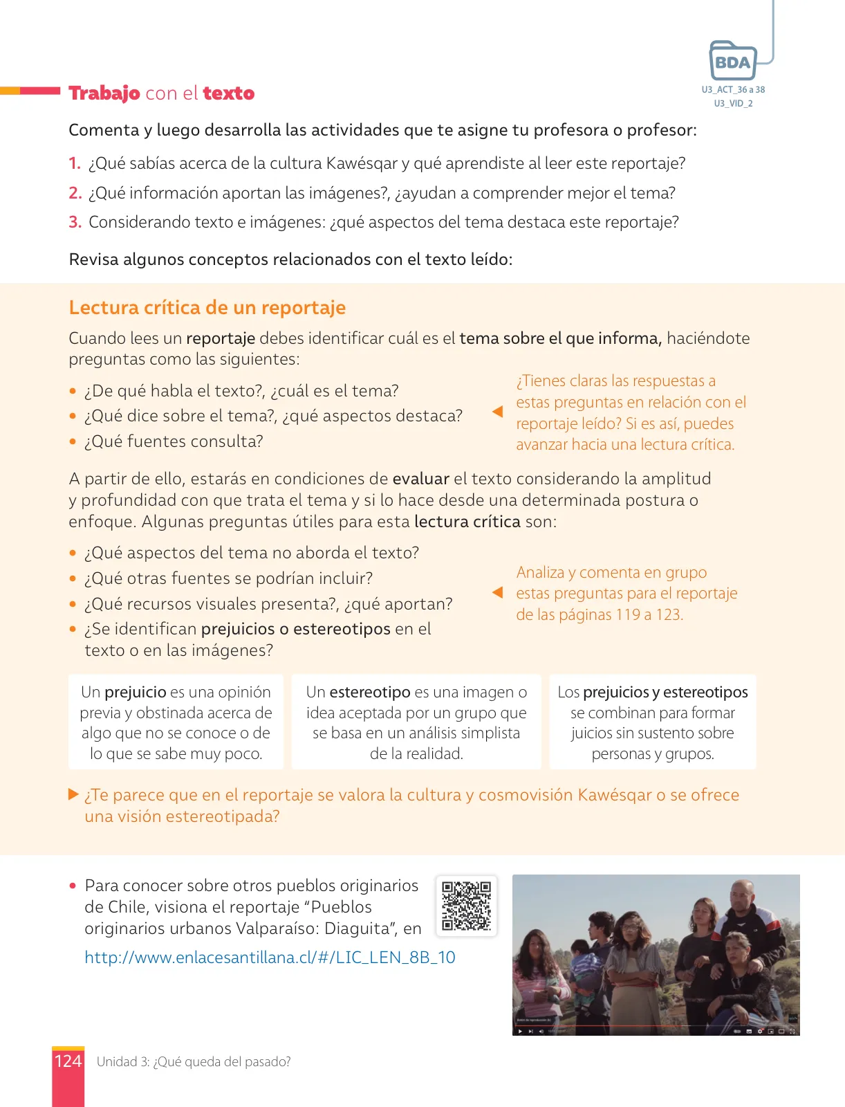 Miniatura página 126 de Lengua y Literatura – Octavo Básico | Texto del Estudiante MINEDUC – Descargar PDF · 2024