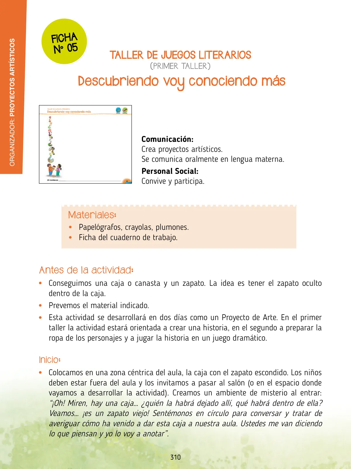 Miniatura página 312 de Agenda pedagógica 2017-2018 para docentes de II Ciclo de Instituciones de nivel de Educación Inicial · 2017