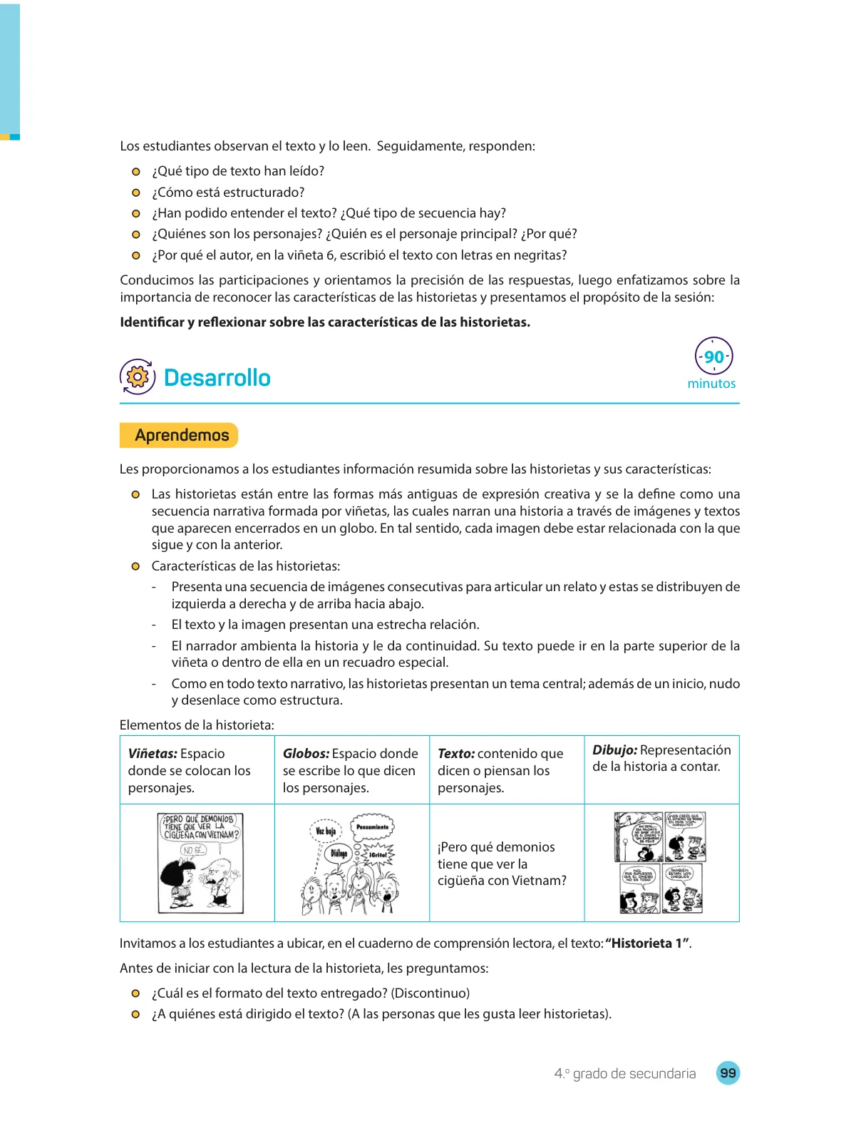 Miniatura página 101 de Comprensión lectora 4 : manual para el docente de cuarto grado de Secundaria · 2017