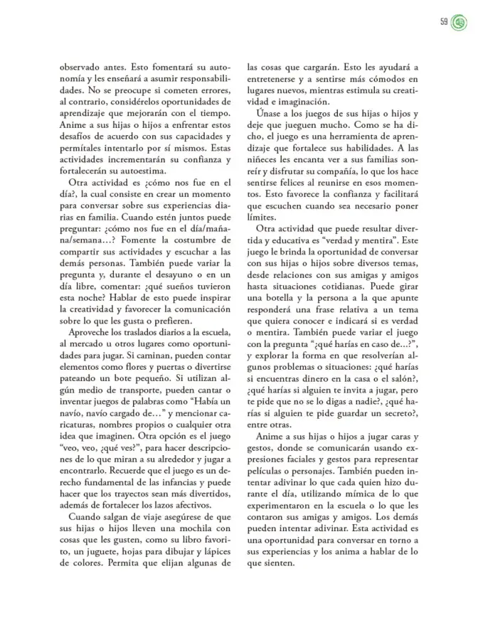 Página 60 de Crianza para la libertad. Libro para las familias. Fase 2 Libro de Educación Preescolar Grado 1°, 2°, 3° Ciclo Escolar 2025 - 2026