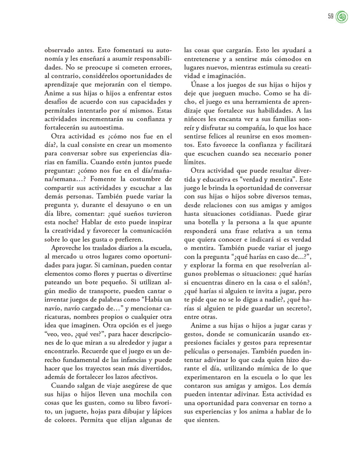 Miniatura página 60 de Crianza para la libertad. Libro para las familias. Fase 2  Libro de Educación Preescolar Grado 1°, 2°, 3°  Ciclo Escolar 2025 - 2026