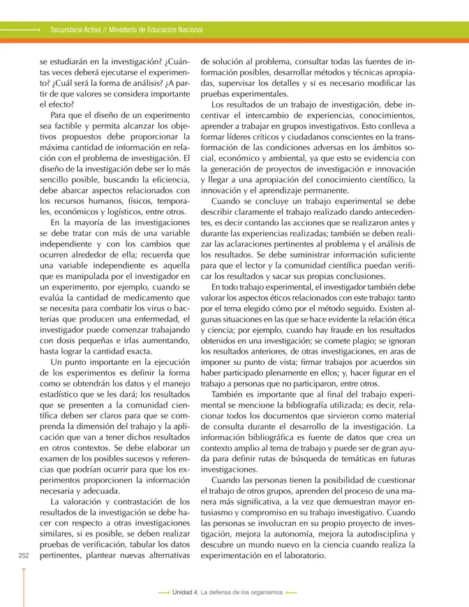 Página 252 de Ciencias Naturales 8° · Secundaria Activa