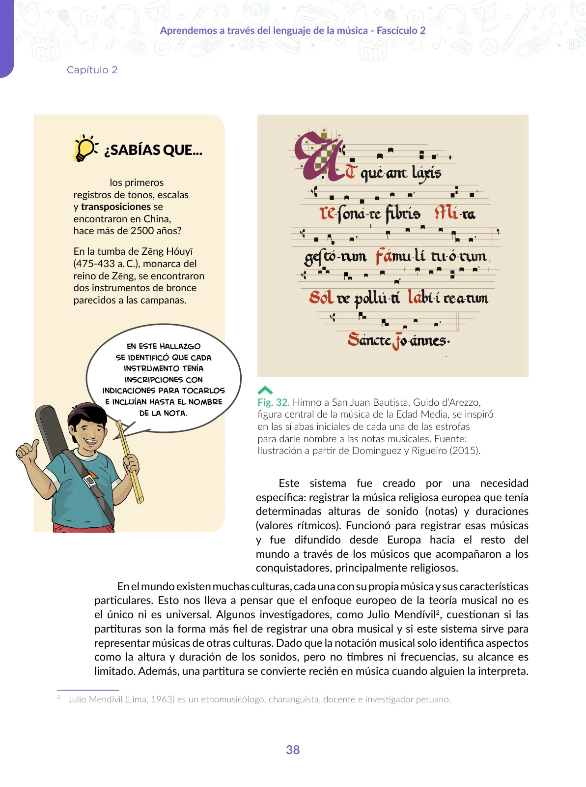 Página 38 de Aprendemos a través del lenguaje de la música Fascículo 2 para estudiantes de Educación Secundaria · 2024