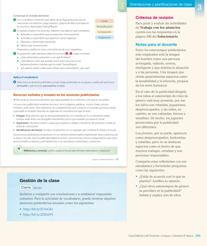 Página 61 de Lengua y Literatura – Octavo Básico | Texto del Estudiante MINEDUC – Descargar PDF · 2024