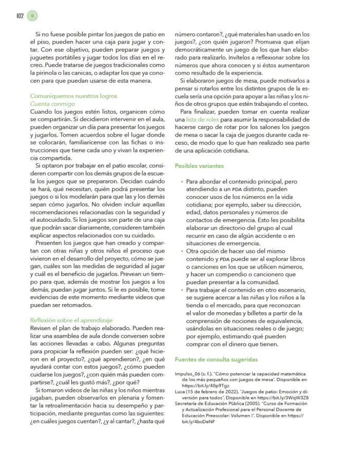 Página 103 de Modalidades de trabajo para la acción transformadora y el codiseño Libro de Educación Preescolar Grado 1°, 2°, 3° Ciclo Escolar 2025 - 2026