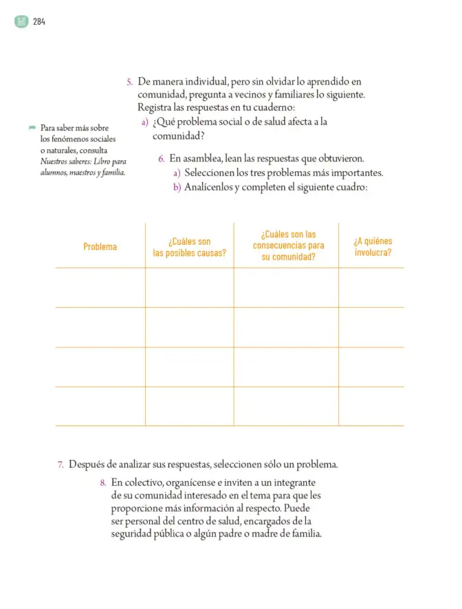 Página 287 de Proyectos Comunitarios. Libro de Educación Primaria Grado 6° Ciclo Escolar 2025 - 2026
