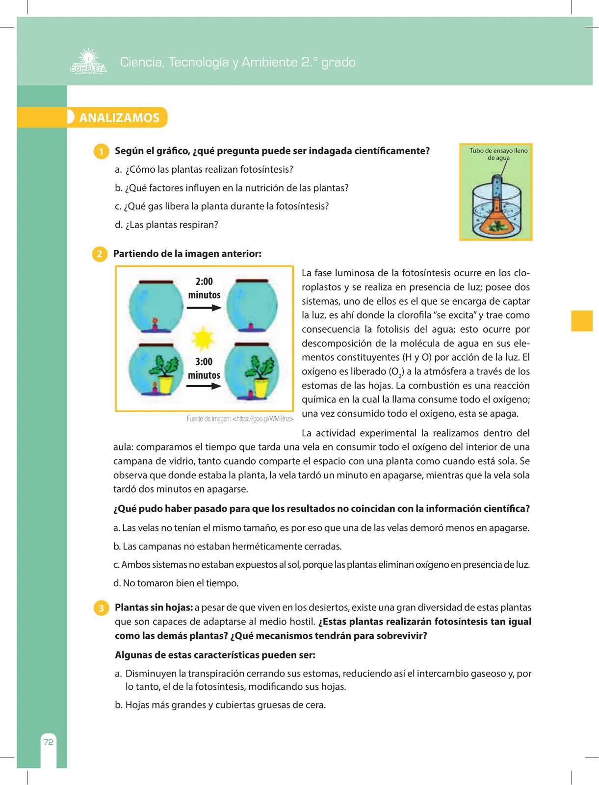 Página 72 de Ciencia, Tecnología y Ambiente 2 : cuaderno de reforzamiento pedagógico - JEC · 2016