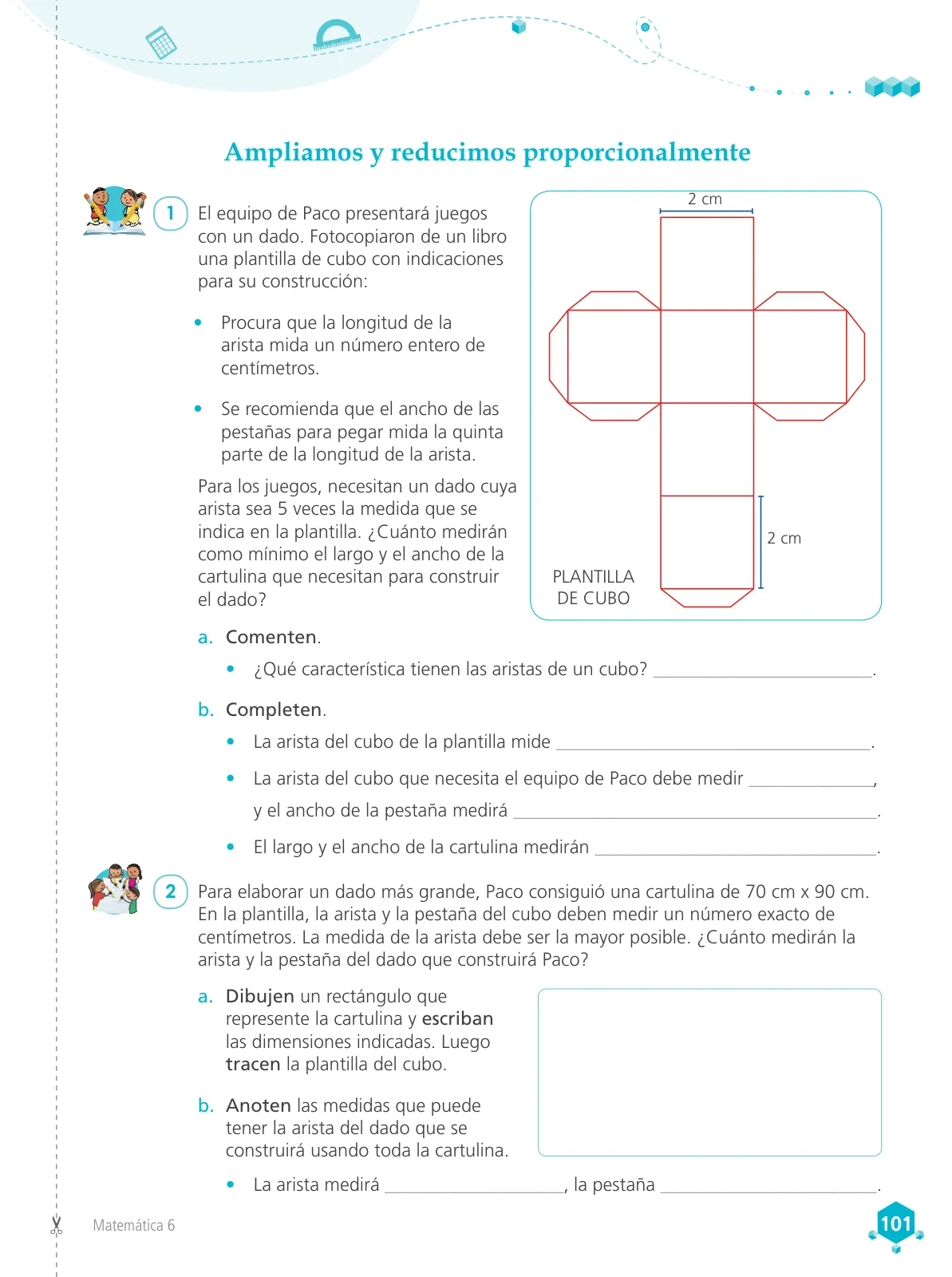 Página 103 de Matemática 6 : cuaderno de trabajo para sexto grado de Educación Primaria 2019 · 2019