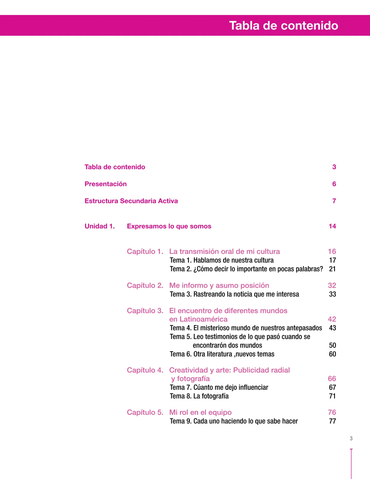 Página 3 de Lenguaje 9° · Secundaria Activa