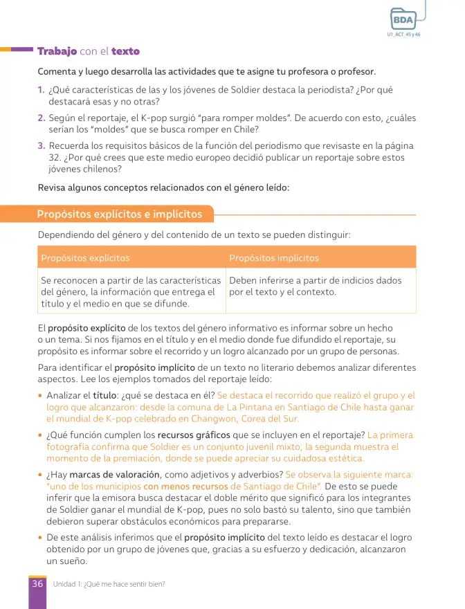Página 38 de Libro de Lengua y Literatura – Séptimo Básico | Texto del Estudiante MINEDUC – Descargar PDF · 2024
