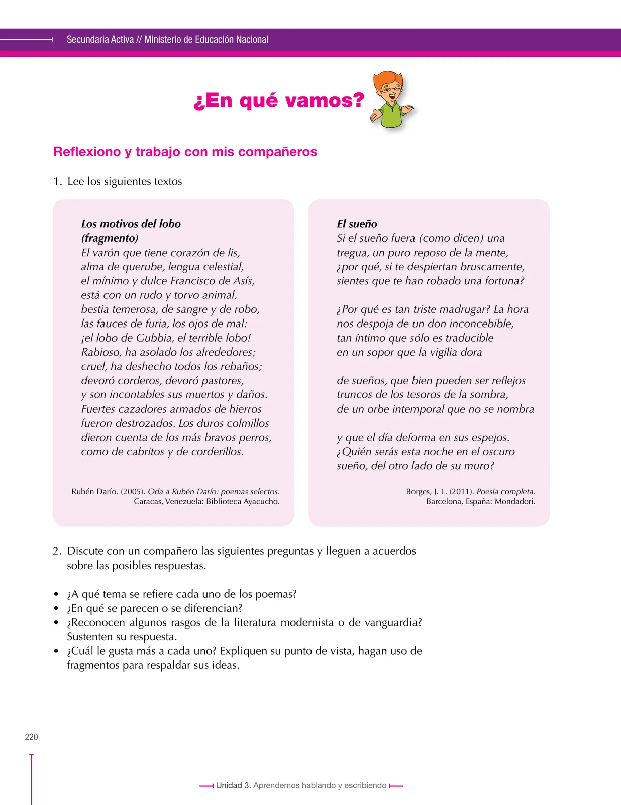 Página 220 de Lenguaje 9° · Secundaria Activa