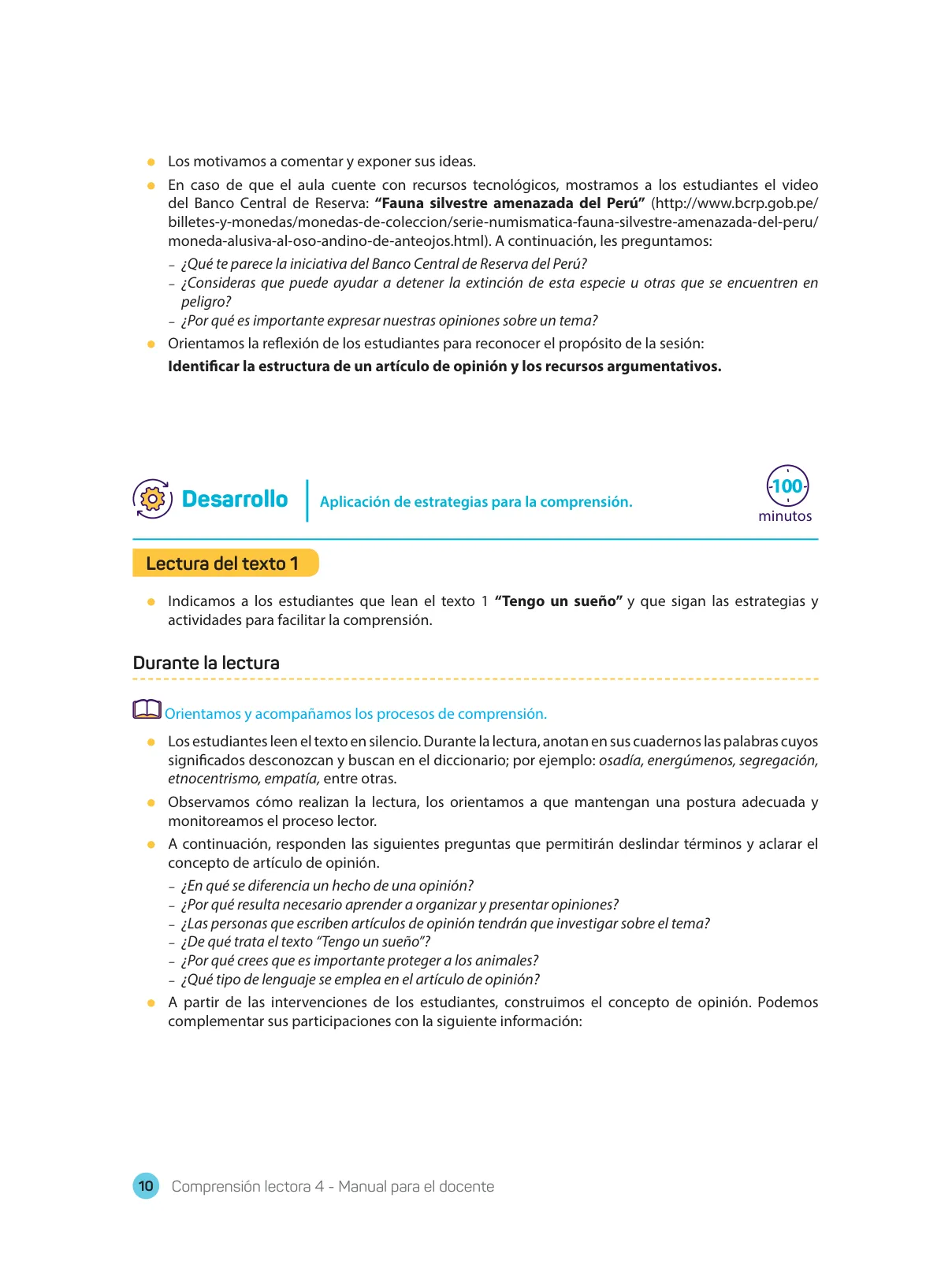 Miniatura página 12 de Comprensión lectora : manual para el docente de cuarto grado de Secundaria 2018 · 2018