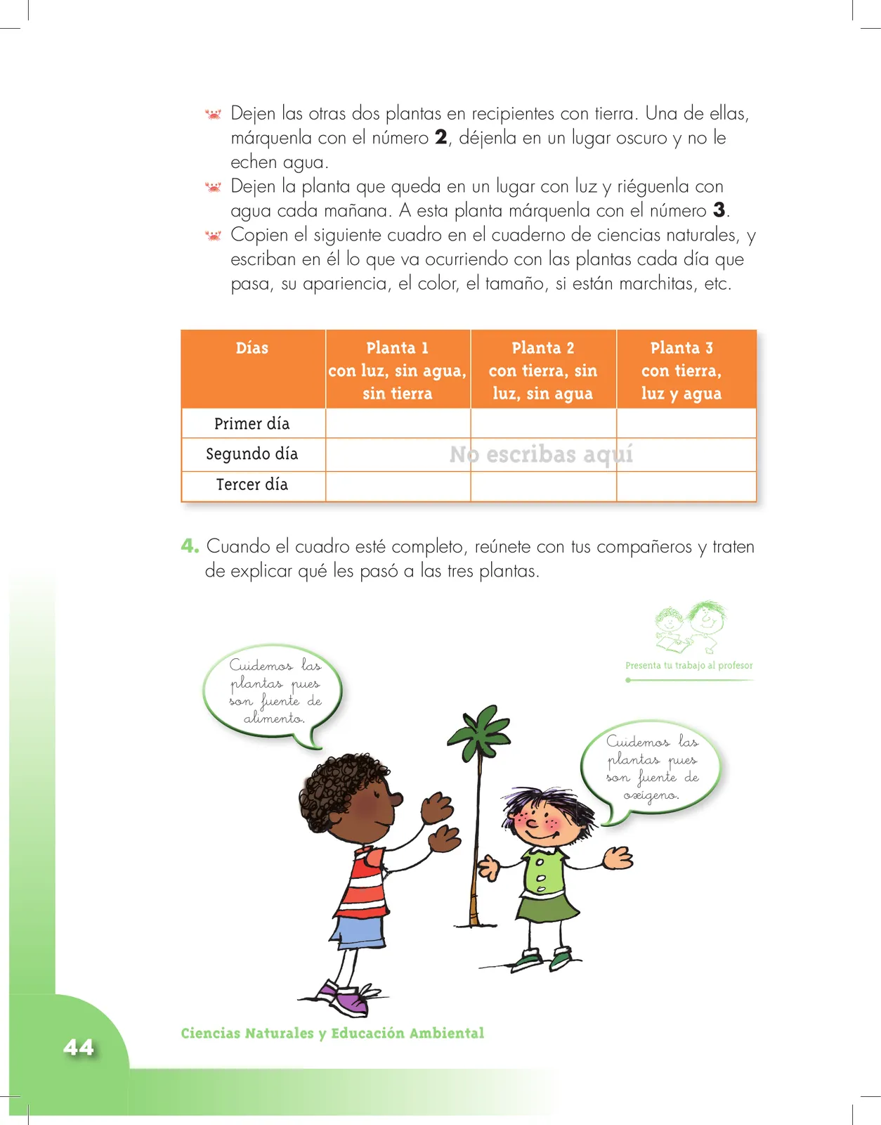 Página 44 de Ciencias Naturales 3° · Cartilla 01