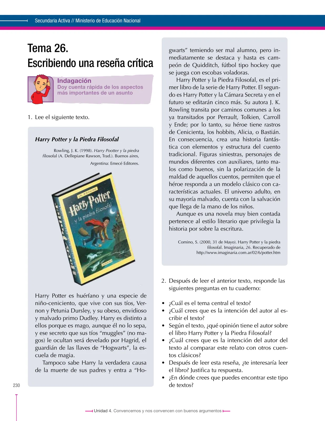 Miniatura página 230 de Lenguaje 9° · Secundaria Activa