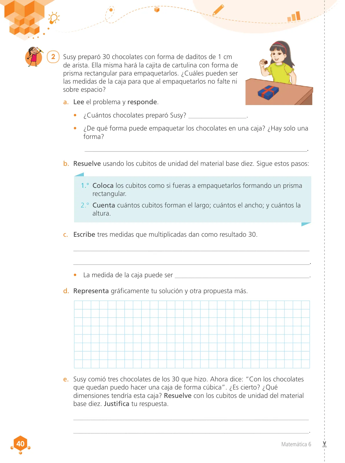 Página 42 de Matemática 6 : cuaderno de trabajo para sexto grado de Educación Primaria 2019 · 2019