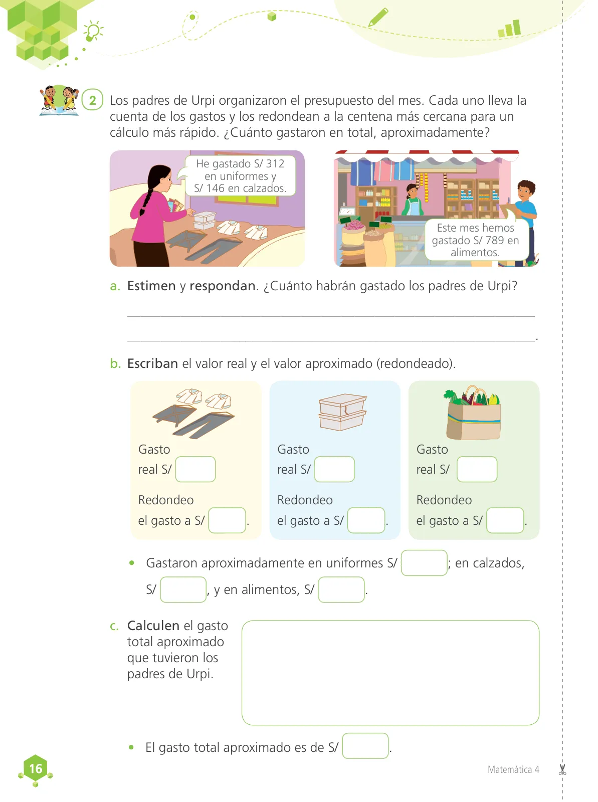 Miniatura página 18 de Matemática 4 : cuaderno de trabajo para cuarto grado de Educación Primaria 2019 · 2019