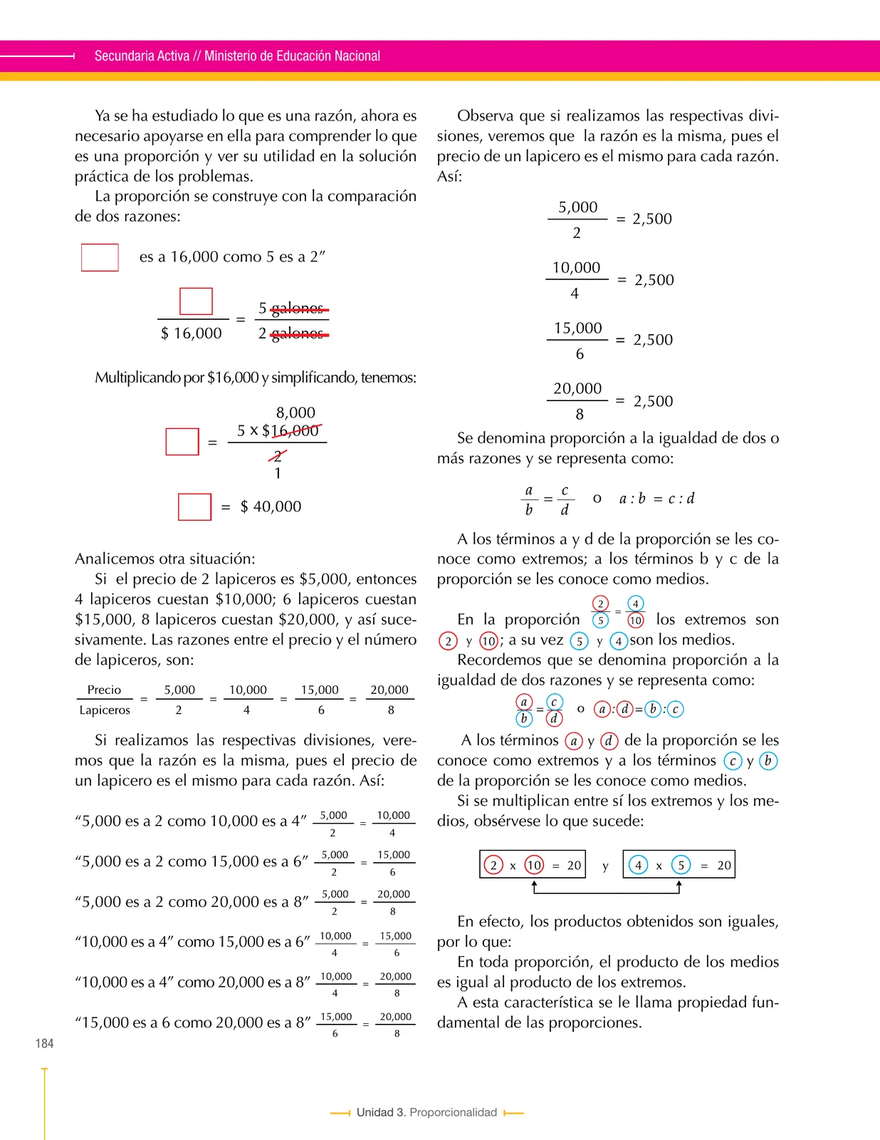 Página 184 de Matematica 6° · Secundaria Activa
