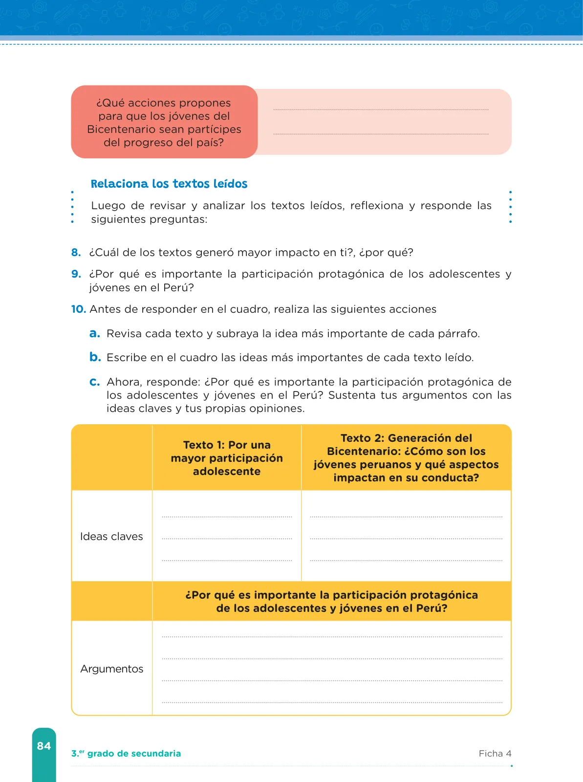 Miniatura página 86 de Fichas de aprendizaje de Comunicación 3 · 2024