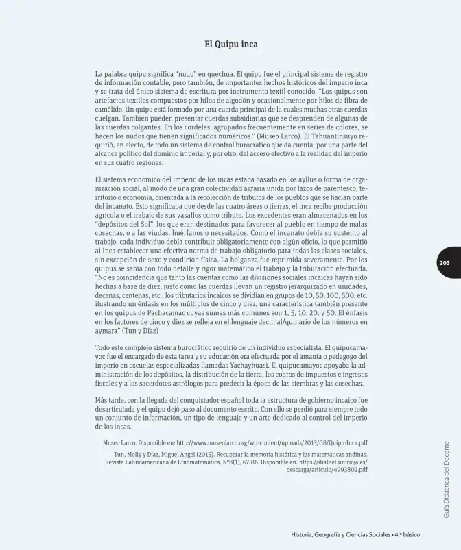 Página 206 de Historia, Geografía y Ciencias Sociales – Cuarto Básico | Texto del Estudiante MINEDUC – Descargar PDF · 2024