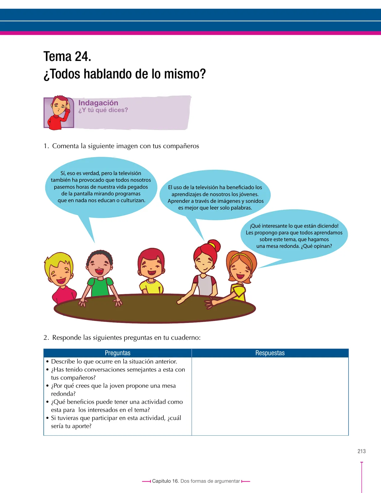 Página 213 de Lenguaje 8° · Secundaria Activa