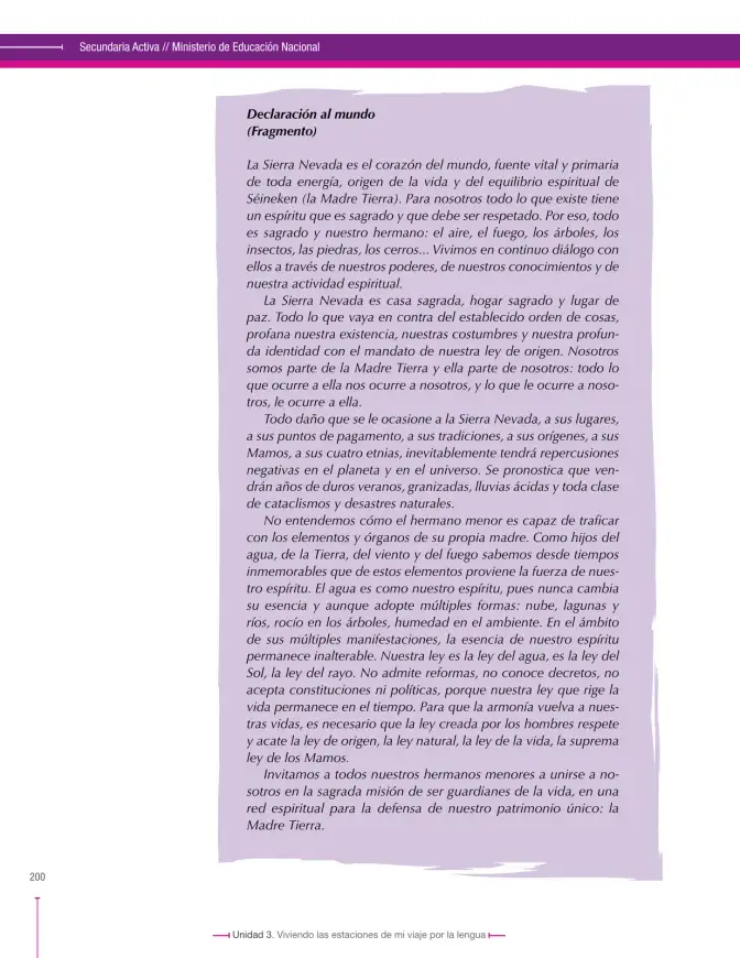 Página 200 de Lenguaje 7° · Secundaria Activa