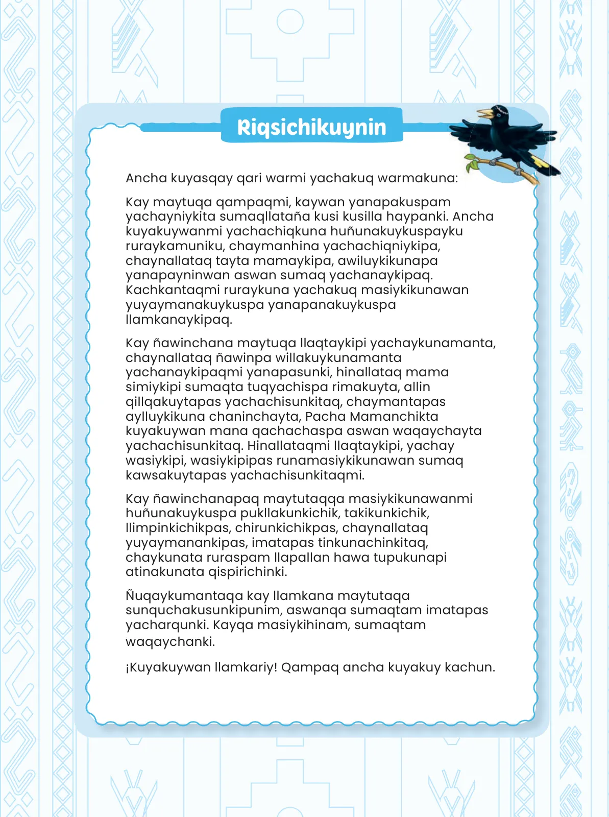 Página 7 de Ñawinchana Maytu 3 Quechua - Chanka. Texto de Comunicación del 3 ° Primaria - Quechua Chanka · 2023