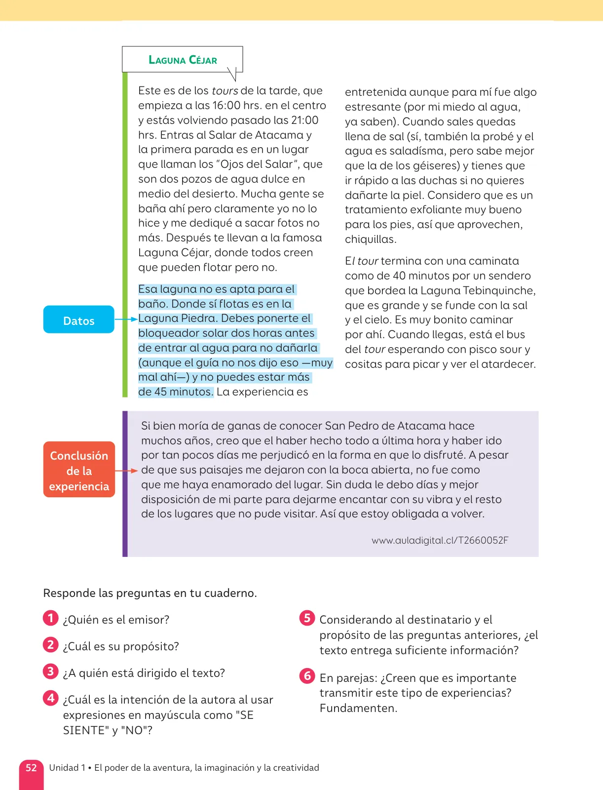 Página 54 de Lenguaje y Comunicación – Sexto Básico | Texto del Estudiante MINEDUC – Descargar PDF · 2024