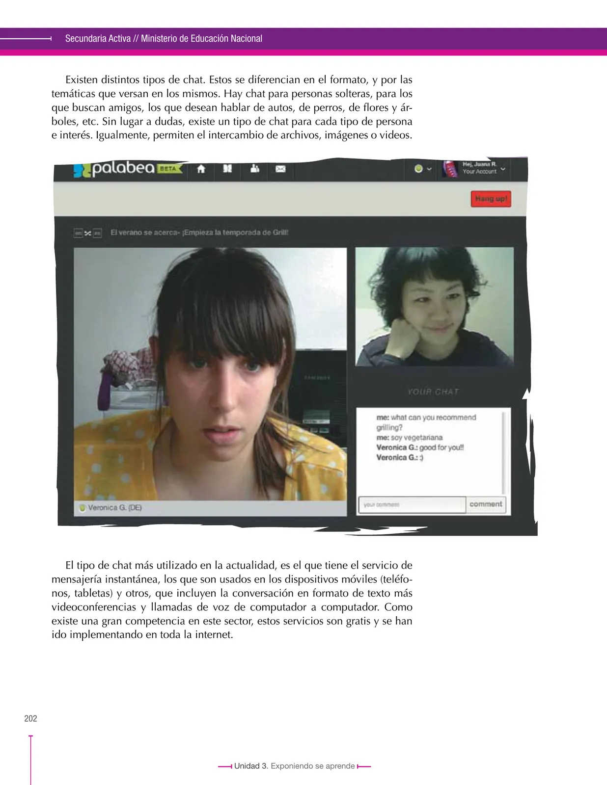 Página 202 de Lenguaje 8° · Secundaria Activa