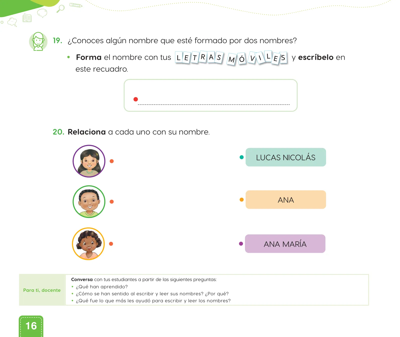 Página 18 de Cuadernillo de Comunicación 1. Primer grado de Primaria · 2024