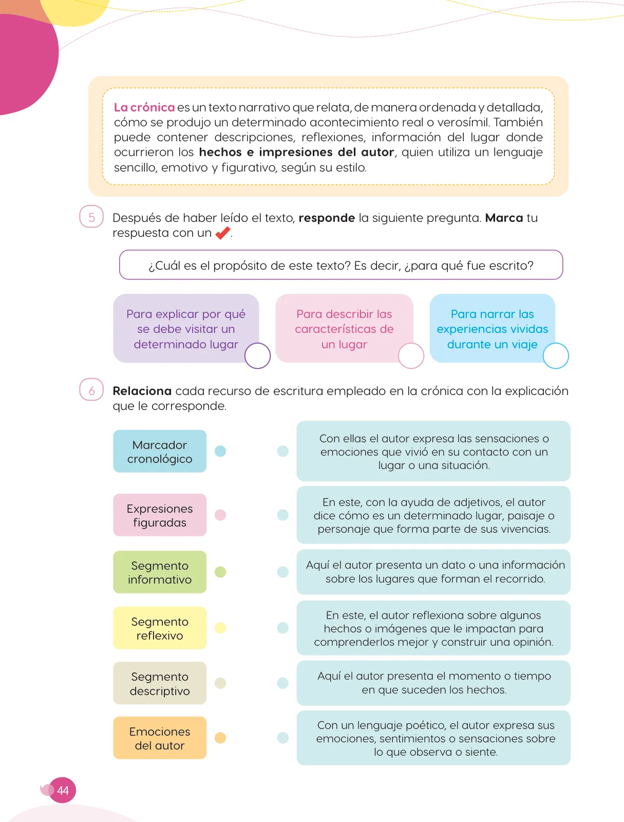 Miniatura página 46 de Cuadernillo de Comunicación 6, sexto grado de Primaria · 2023
