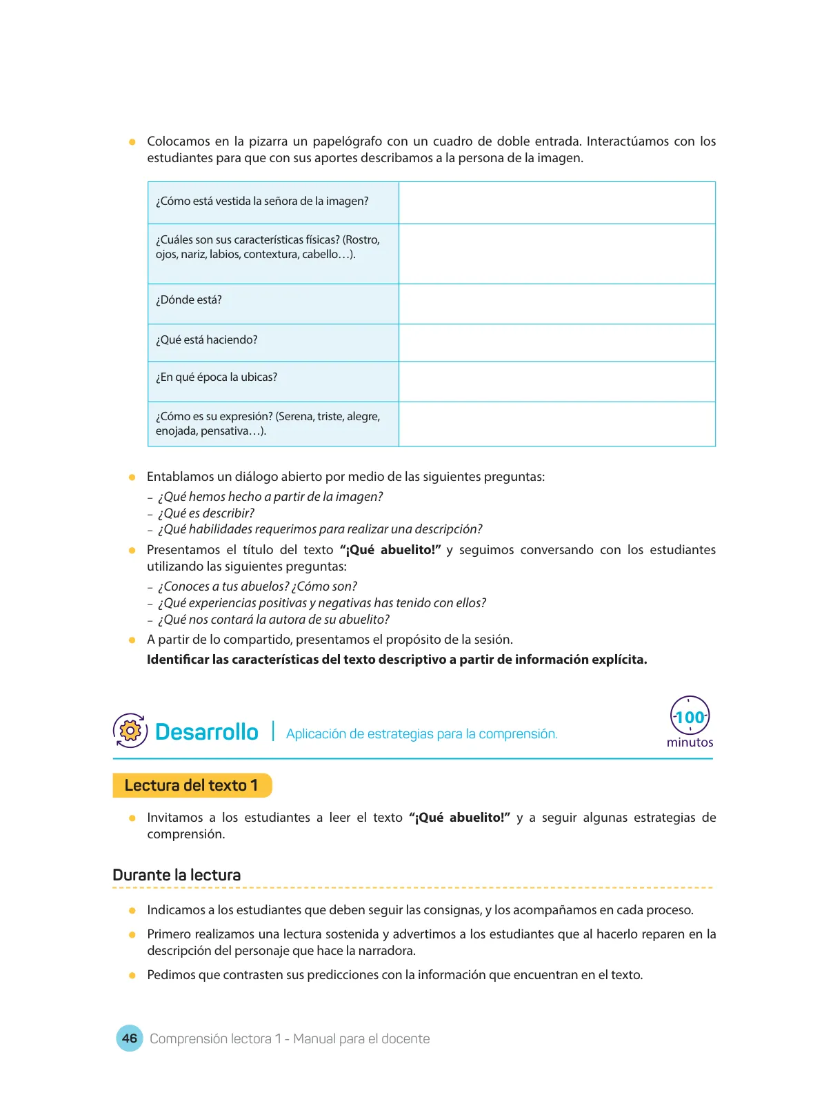 Página 48 de Comprensión lectora : manual para el docente de primer grado de Secundaria 2018 · 2018