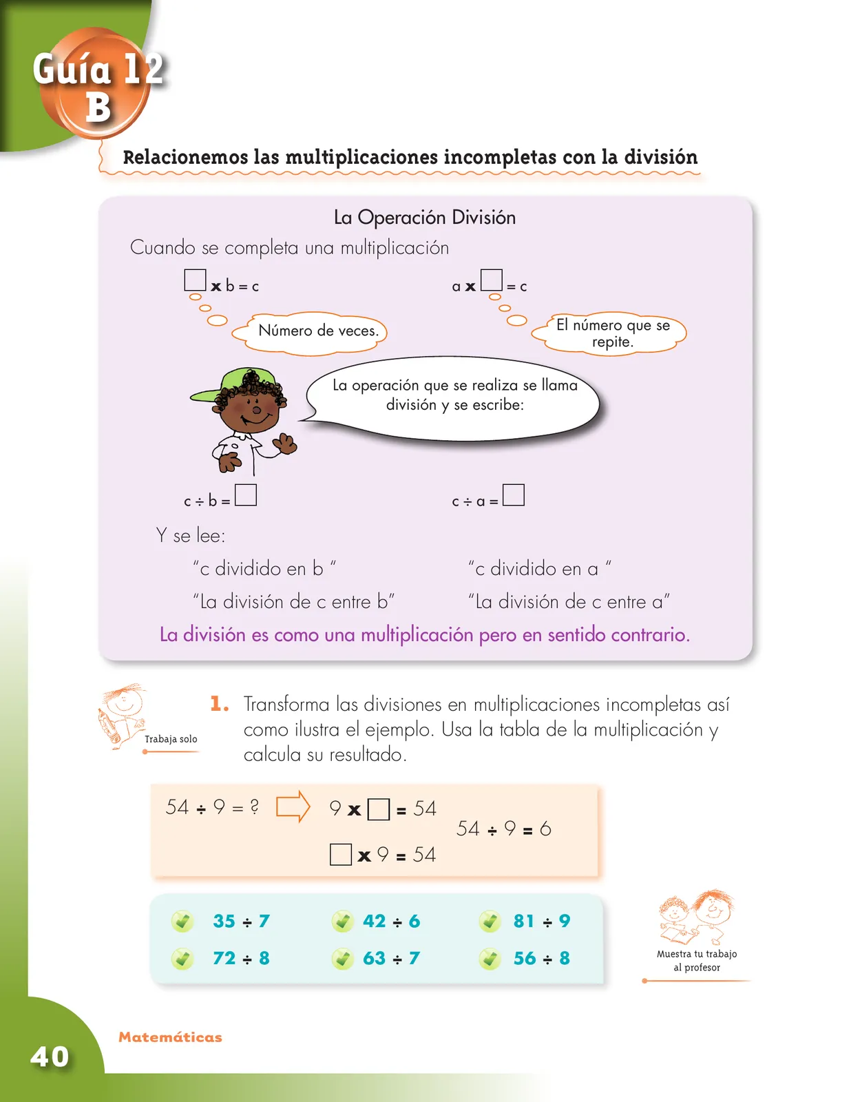 Página 40 de Matematica 3° · Cartilla 02