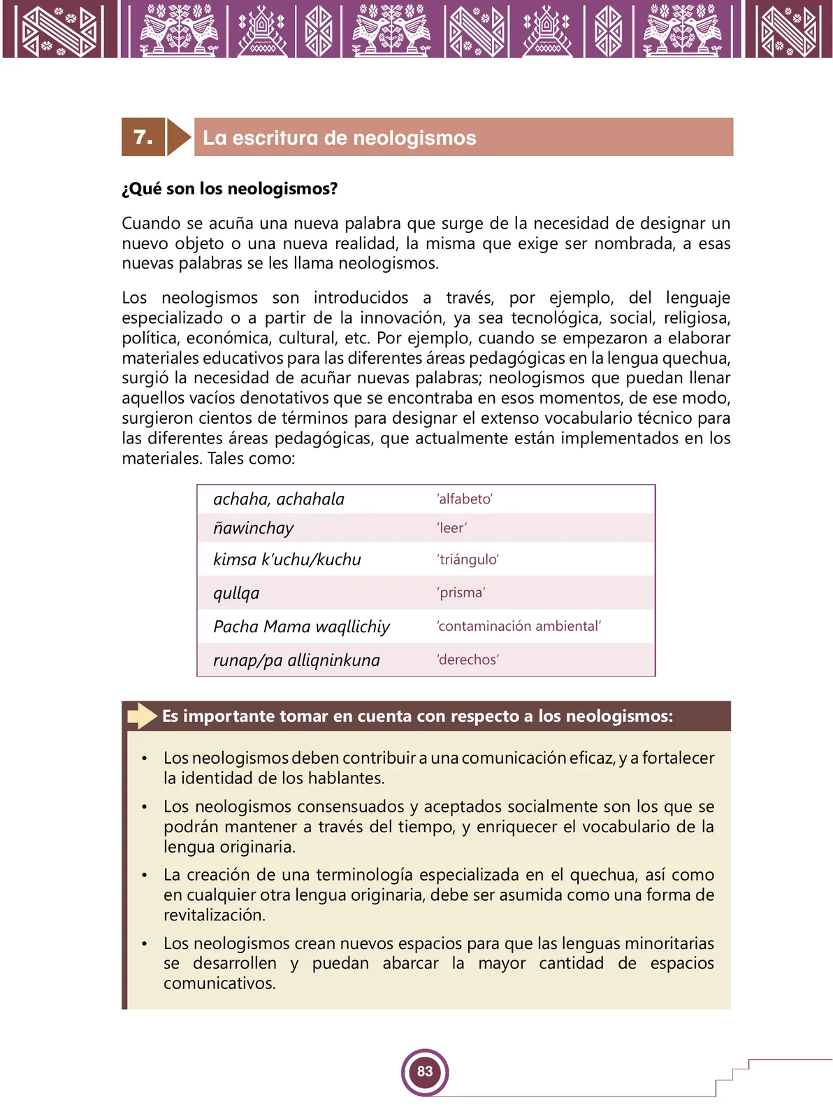 Página 85 de Urin Qichwa Qillqay Yachana Mayt'u = Manual de escritura quechua sureño · 2021