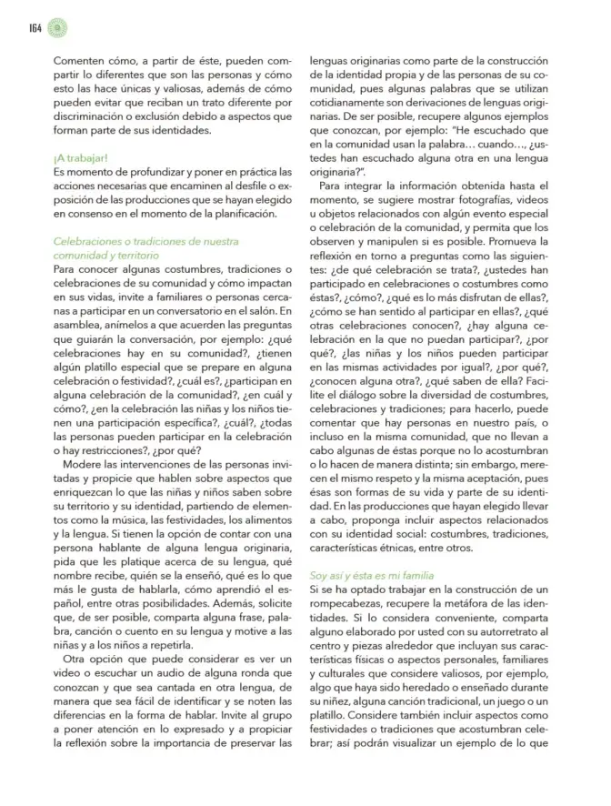 Página 165 de Modalidades de trabajo para la acción transformadora y el codiseño Libro de Educación Preescolar Grado 1°, 2°, 3° Ciclo Escolar 2025 - 2026