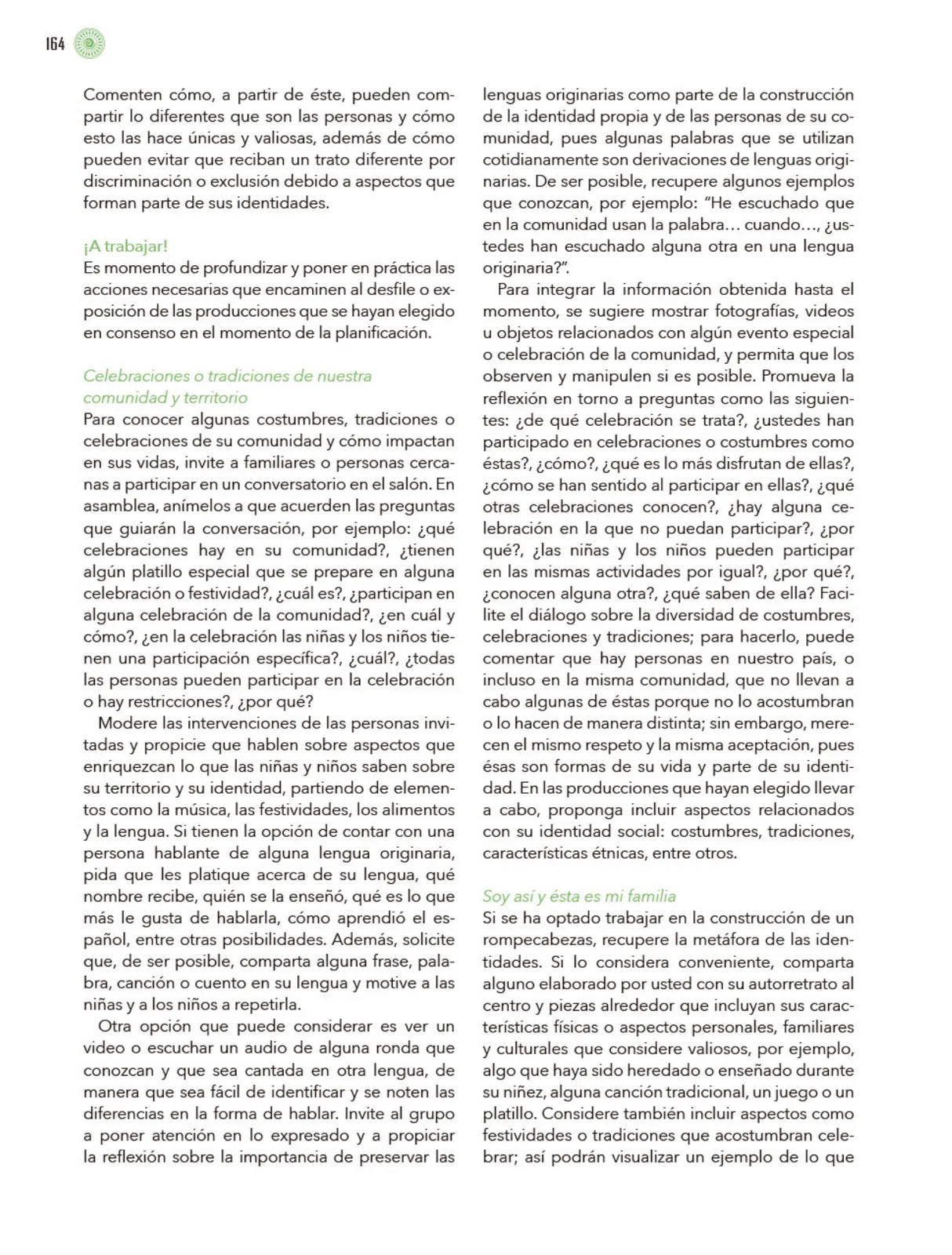 Miniatura página 165 de Modalidades de trabajo para la acción transformadora y el codiseño  Libro de Educación Preescolar Grado 1°, 2°, 3°  Ciclo Escolar 2025 - 2026