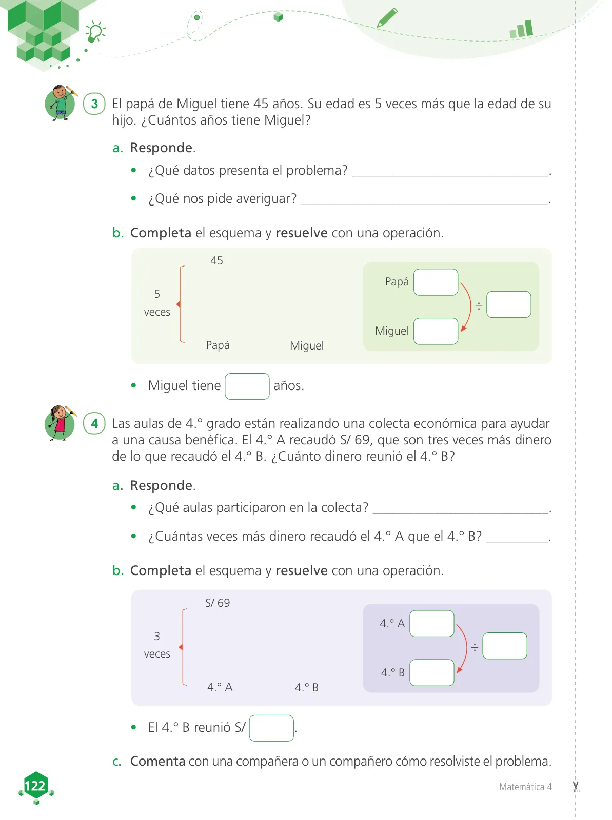 Miniatura página 124 de Matemática 4 : cuaderno de trabajo para cuarto grado de Educación Primaria 2019 · 2019