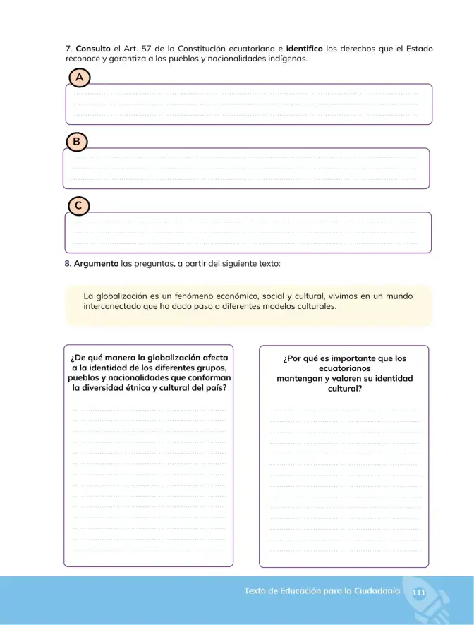 Página 112 de Educacion Ciudadania 2° · Bgu 2 Educacion Ciudadania 2024 · 2024