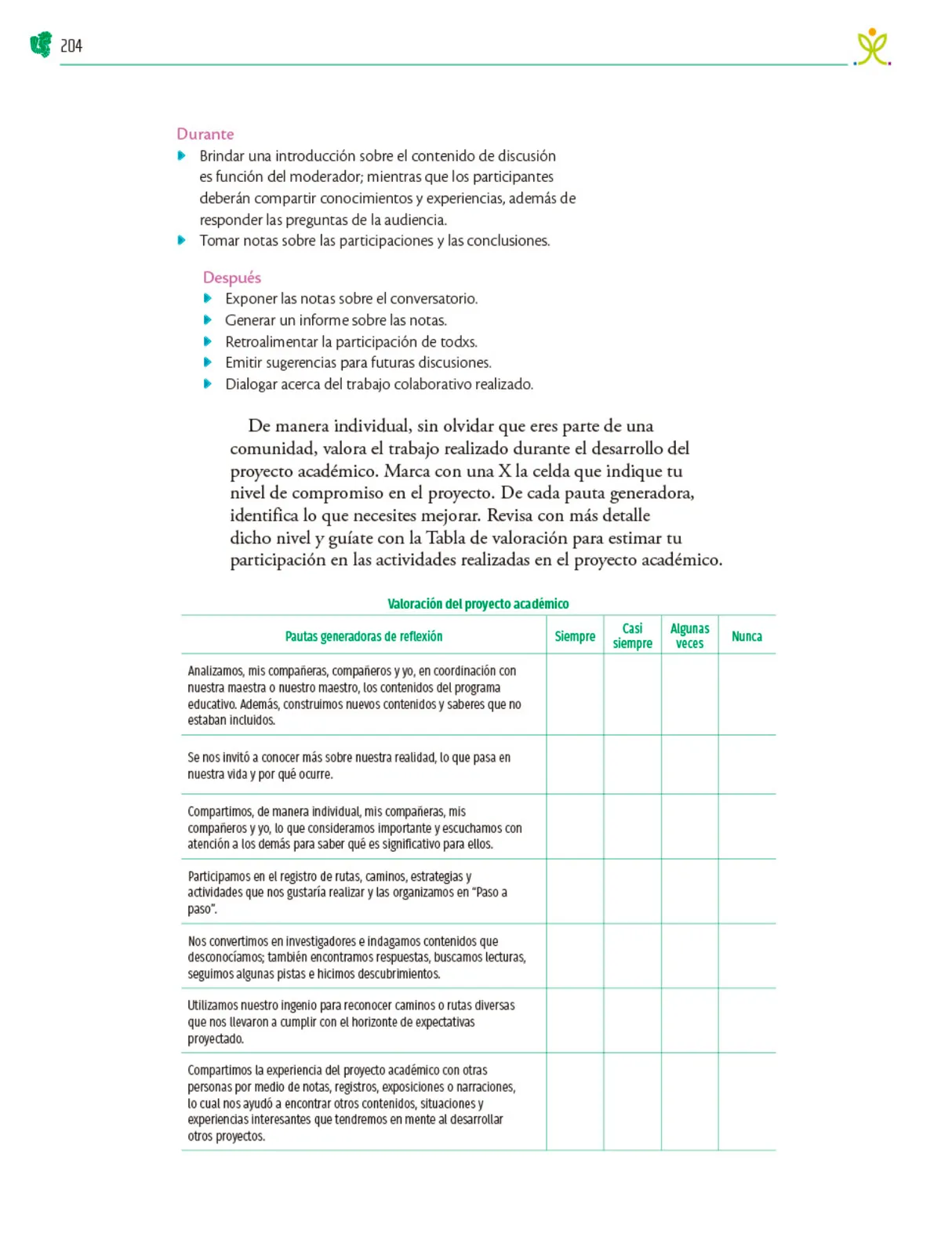 Miniatura página 205 de Colección Ximhai. Nuestro libro de Proyectos. Tomo I.   Libro de Educación Telesecundaria Grado 1°  Ciclo Escolar 2025 - 2026