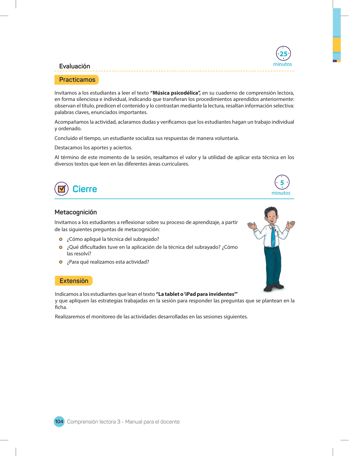 Página 106 de Comprensión lectora 3 : manual para el docente de tercer grado de Secundaria · 2017