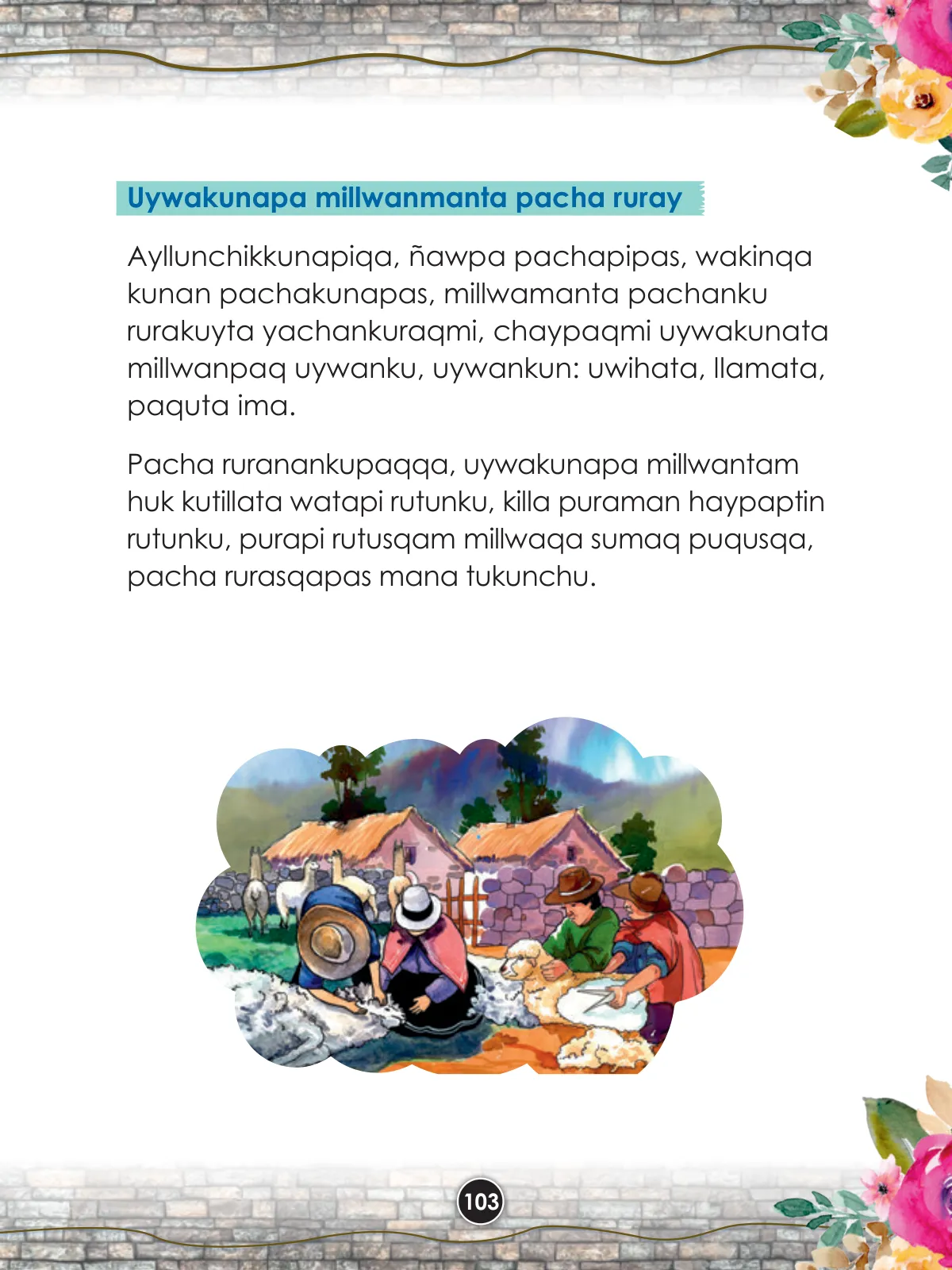 Miniatura página 105 de Llaqtanchikpa kawsayninkuna - Chanka. Saberes de los pueblos 1 - 1° Secundaria - Quechua chanka · 2023